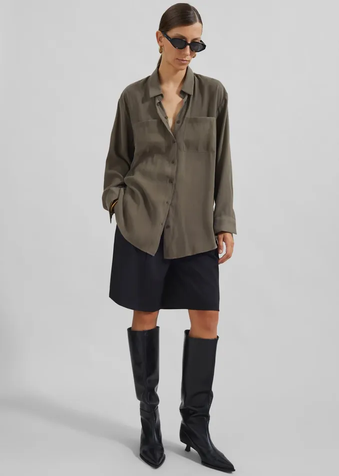 The Frankie Shop Tops Women Valmiera Blouse 8211 Khaki