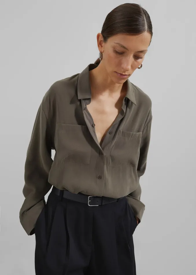 The Frankie Shop Tops Women Valmiera Blouse 8211 Khaki