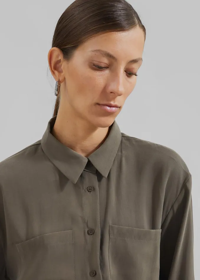 The Frankie Shop Tops Women Valmiera Blouse 8211 Khaki