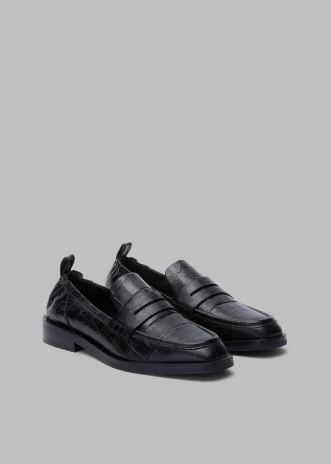 The Frankie Shop Women 31 Phillip Lim Alexa Soft Penny Croco Loafers 8211 Black
