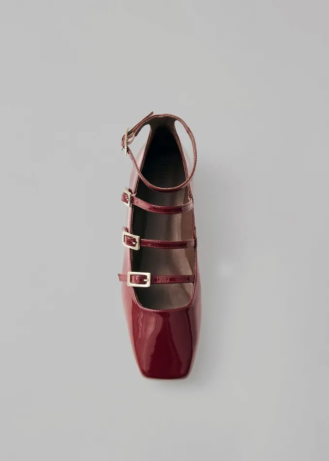 The Frankie Shop Women Alohas Luke Onix Leather Ballet Flats 8211 Wine Burgundy