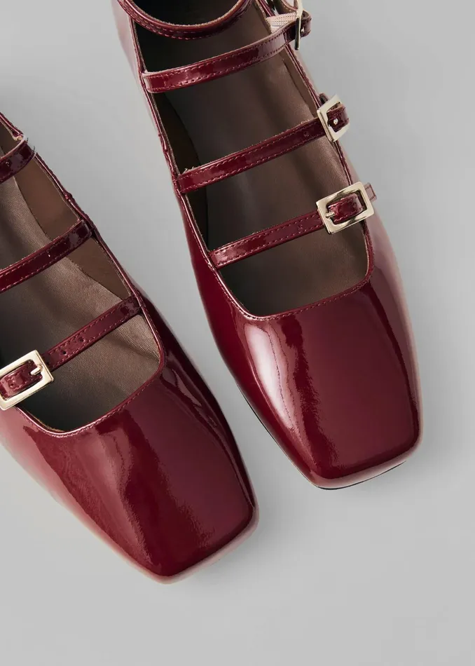 The Frankie Shop Women Alohas Luke Onix Leather Ballet Flats 8211 Wine Burgundy