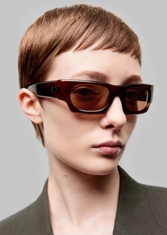 The Frankie Shop WomenMen Port Tanger Kerewan Sunglasses 8211 Bunaa AcetateTobacco Lens