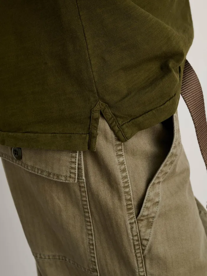 The Standard Polo In Slub Cotton Deep Olive Men Alex Mill Tees Polos
