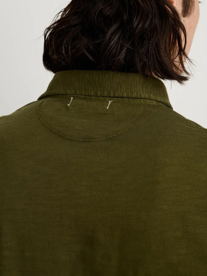 The Standard Polo In Slub Cotton Deep Olive Men Alex Mill Tees Polos