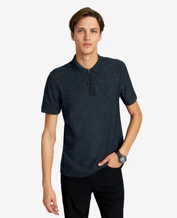 The Zipup Knit Polo Navy Men Kenneth Cole Polos and TShirts The Zipup Knit Polo Navy Men Kenneth Cole Polos and TShirts