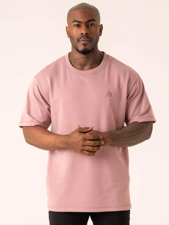 Throwback Oversized Fleece TShirt 8211 Cinder Men Ryderwear Tops