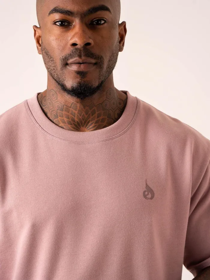 Throwback Oversized Fleece TShirt 8211 Cinder Men Ryderwear Tops