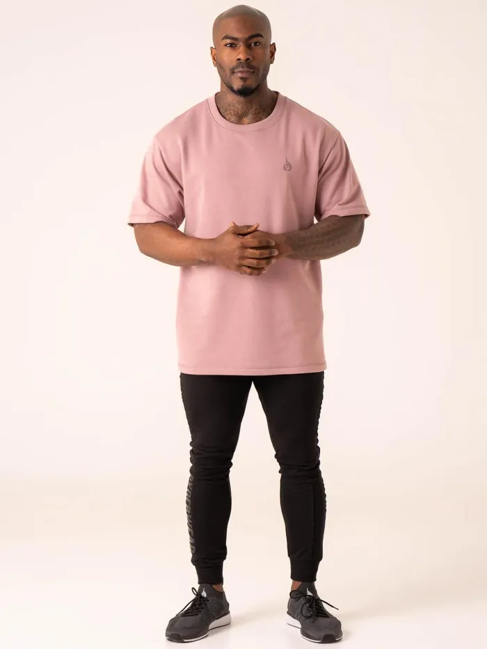 Throwback Oversized Fleece TShirt 8211 Cinder Men Ryderwear Tops
