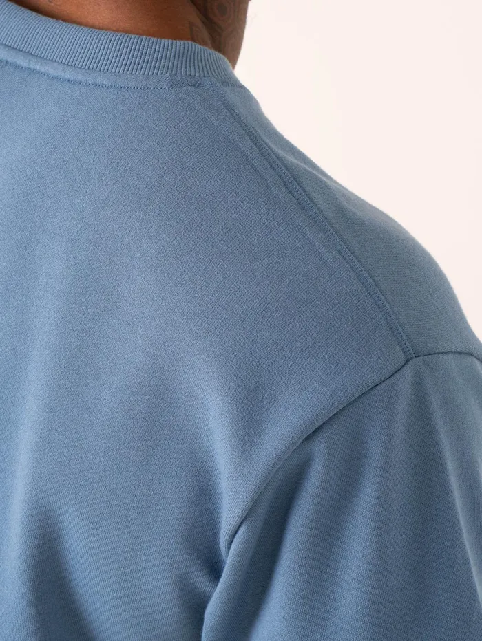 Throwback Oversized Fleece TShirt 8211 Denim Blue Men Ryderwear Tops