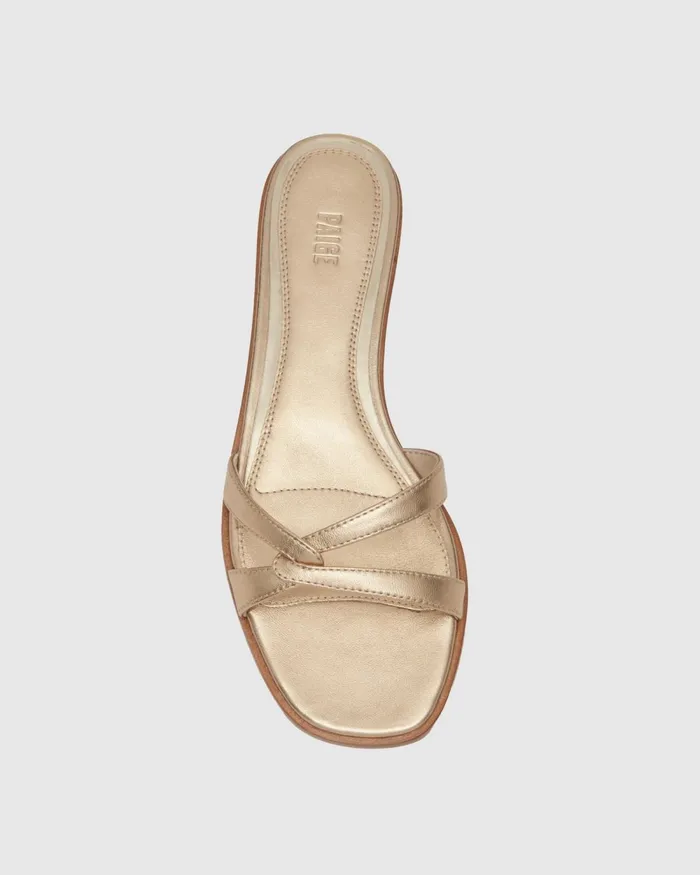 Toby Sandal 8211 Dark Gold Metallic Leather Women PAIGE Sandals Toby Sandal 8211 Dark Gold Metallic Leather Women PAIGE Sandals