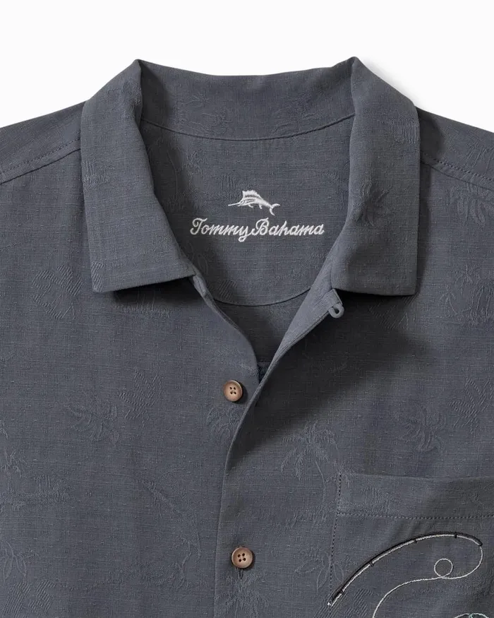 Tommy Bahama Afishianado Silk Camp Shirt Dark Sterling Men Shirts Tommy Bahama Afishianado Silk Camp Shirt Dark Sterling Men Shirts