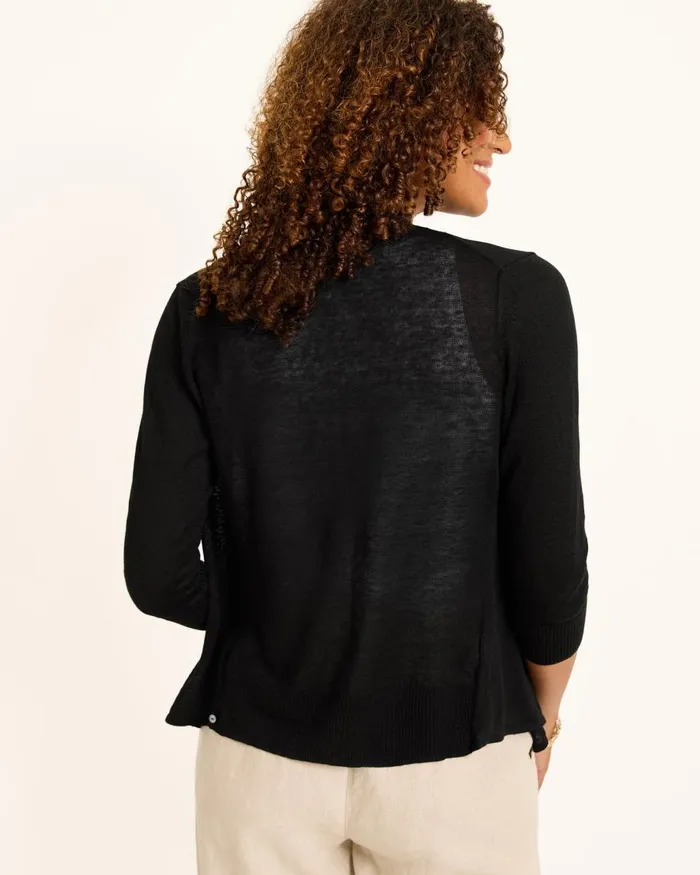 Tommy Bahama Addison LinenBlend Cardigan Black Women Sweaters Tommy Bahama Addison LinenBlend Cardigan Black Women Sweaters