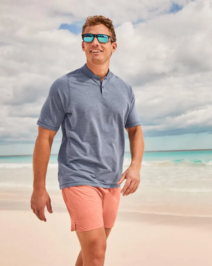 Tommy Bahama Alki Point ShortSleeve IslandZone Henley Eclipse Men Shirts Tommy Bahama Alki Point ShortSleeve IslandZone Henley Eclipse Men Shirts