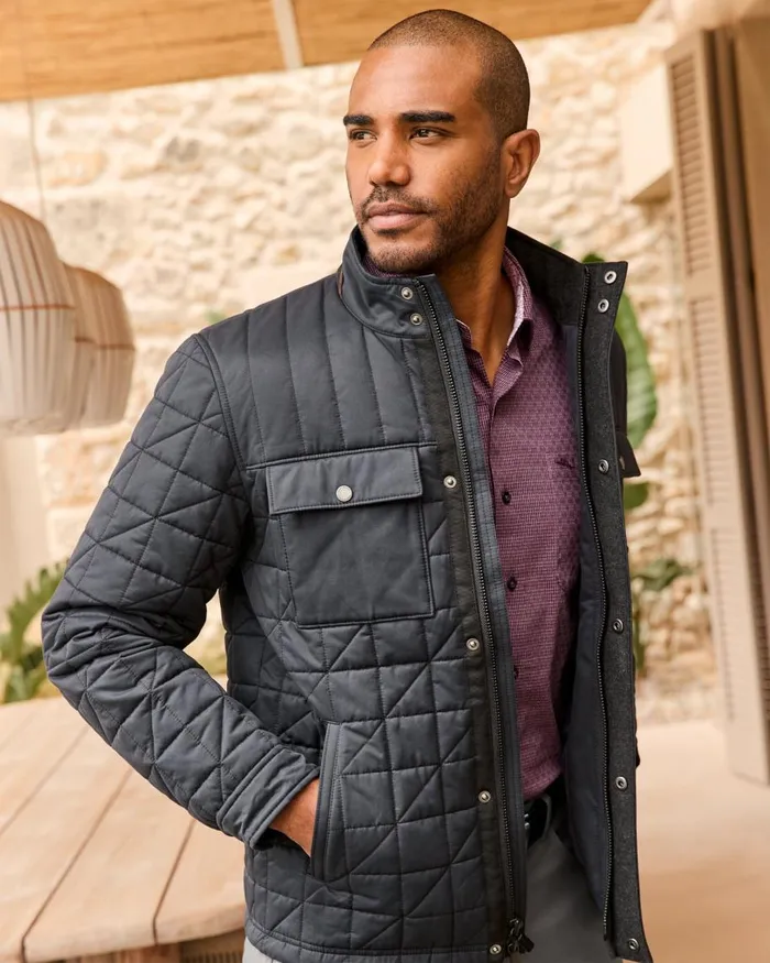 Tommy Bahama Burnaby Park Jacket Jet Black Men Jackets and Outerwear Tommy Bahama Burnaby Park Jacket Jet Black Men Jackets and Outerwear