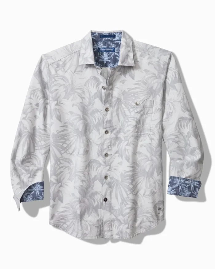 Tommy Bahama Canyon Beach Durango Palms Stretch Flannel Shirt Micro Chip Men Shirts