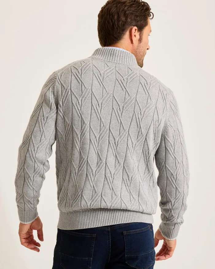 Tommy Bahama Capital Cable FullZip Cardigan Grey Heather Men Sweaters Tommy Bahama Capital Cable FullZip Cardigan Grey Heather Men Sweaters