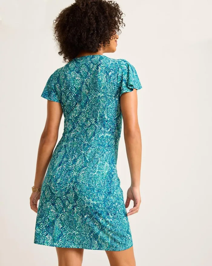 Tommy Bahama Clara Playa Python ShortSleeve FauxWrap Dress Atlantis Teal Women Dresses Tommy Bahama Clara Playa Python ShortSleeve FauxWrap Dress Atlantis Teal Women Dresses