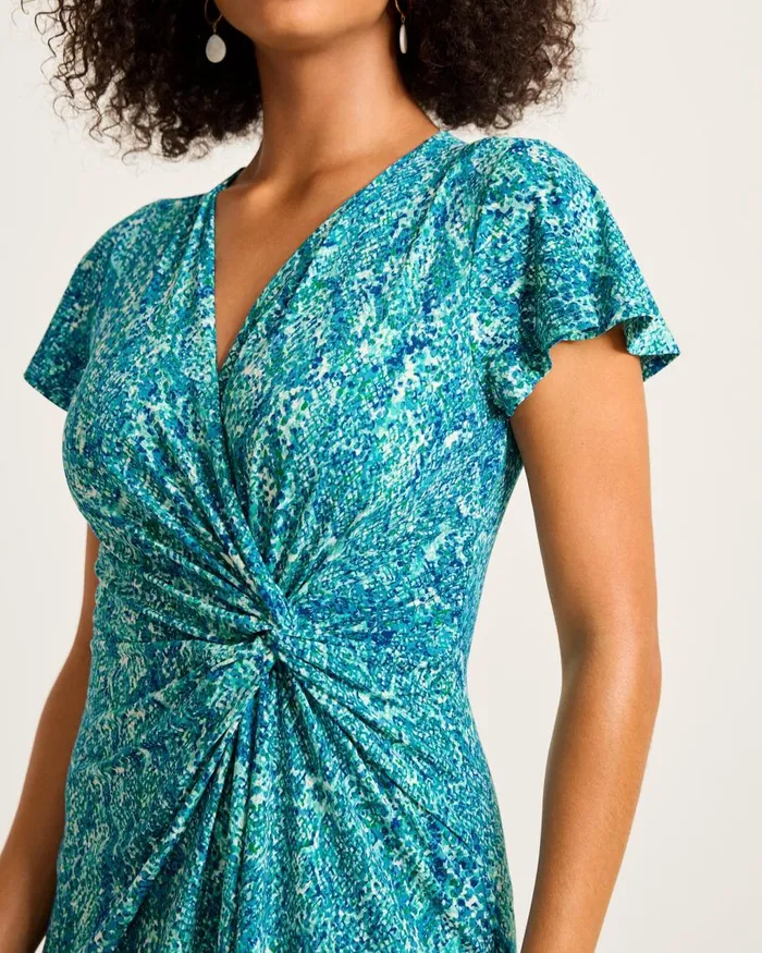 Tommy Bahama Clara Playa Python ShortSleeve FauxWrap Dress Atlantis Teal Women Dresses Tommy Bahama Clara Playa Python ShortSleeve FauxWrap Dress Atlantis Teal Women Dresses
