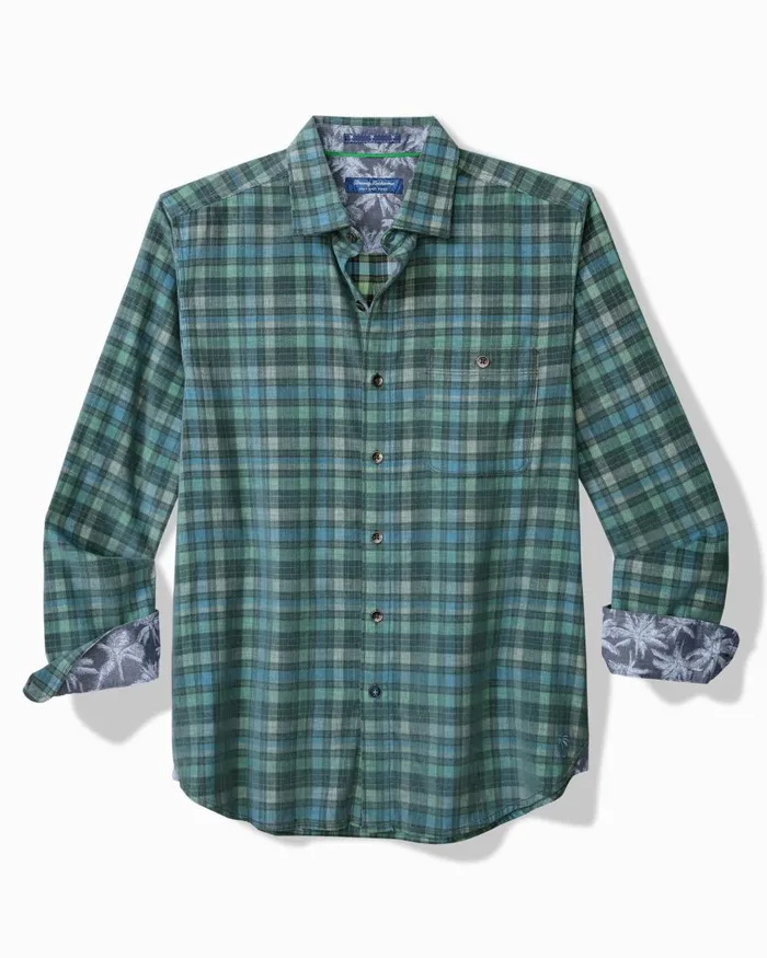 Tommy Bahama Coastline Cord Stretch Lagoon Check Shirt Deep Slate Men Shirts