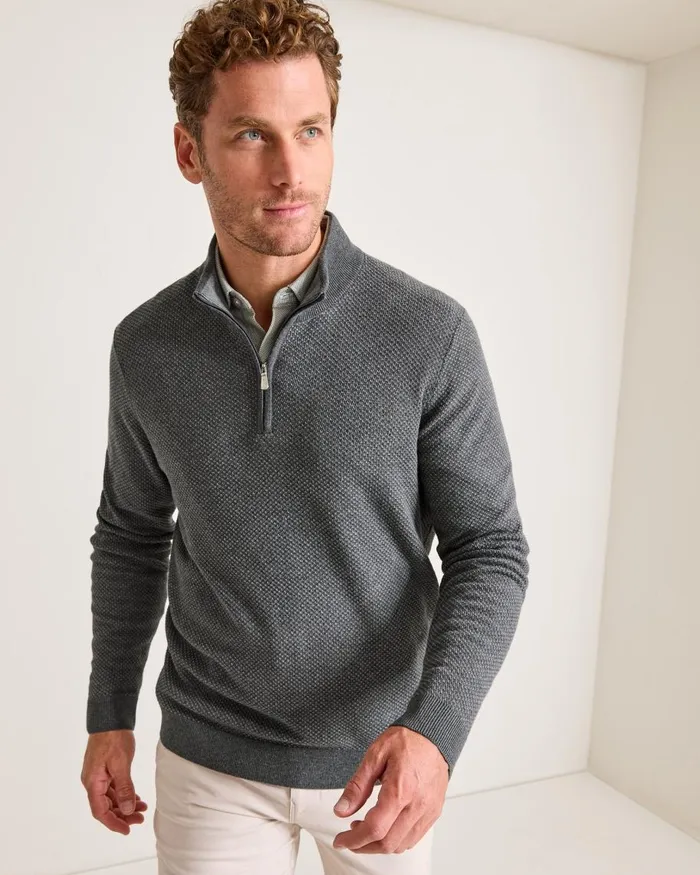 Tommy Bahama Coolside Legend HalfZip IslandZone Sweater Grey Mist Men Sweaters Tommy Bahama Coolside Legend HalfZip IslandZone Sweater Grey Mist Men Sweaters