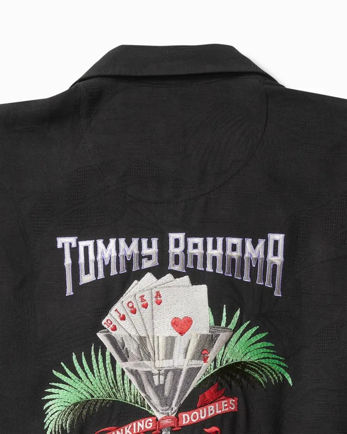 Tommy Bahama Drinking Doubles Silk Camp Shirt Black Men Shirts Tommy Bahama Drinking Doubles Silk Camp Shirt Black Men Shirts