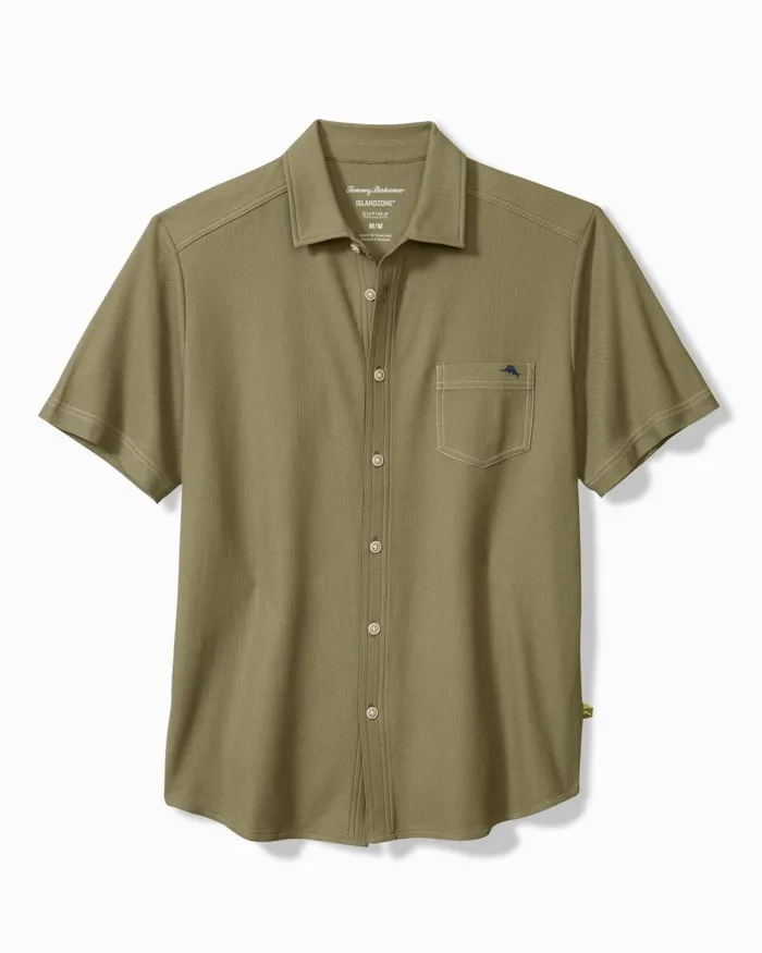 Tommy Bahama Emfielder IslandZone Knit ShortSleeve Shirt Tea Leaf Men Shirts