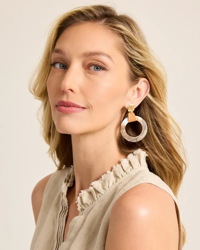 Tommy Bahama Indigo Shore Grey Shell Drop Hoop Earrings Gold Women Jewelry Tommy Bahama Indigo Shore Grey Shell Drop Hoop Earrings Gold Women Jewelry