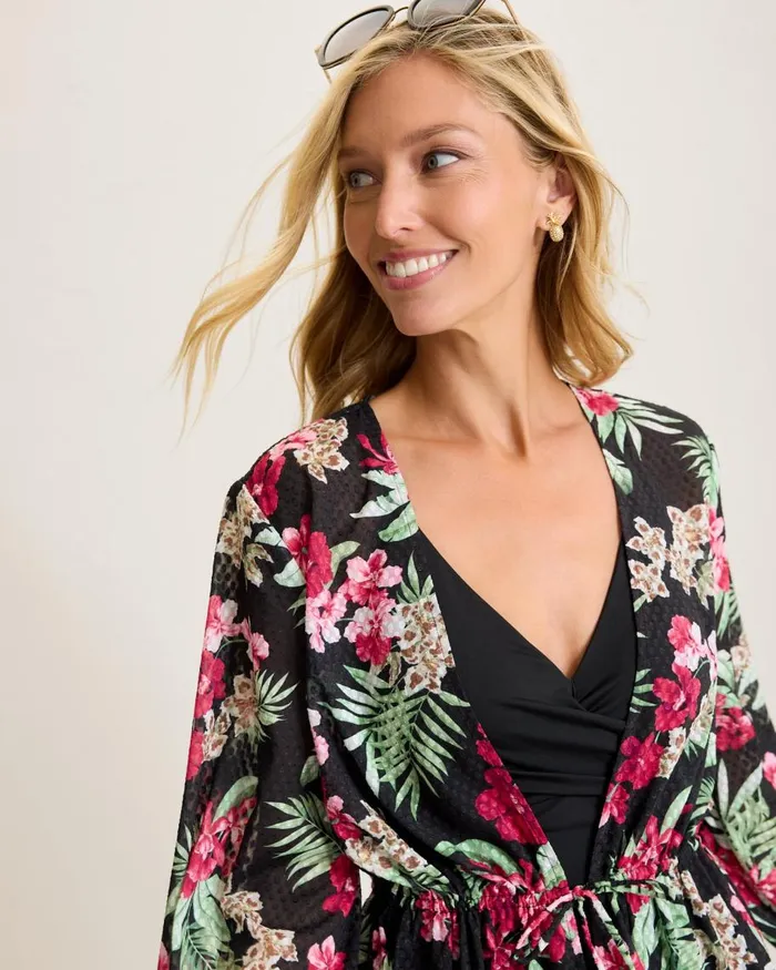 Tommy Bahama Lily Cat Open Front Beach Tunic Black Women Beach Coverups Tommy Bahama Lily Cat Open Front Beach Tunic Black Women Beach Coverups