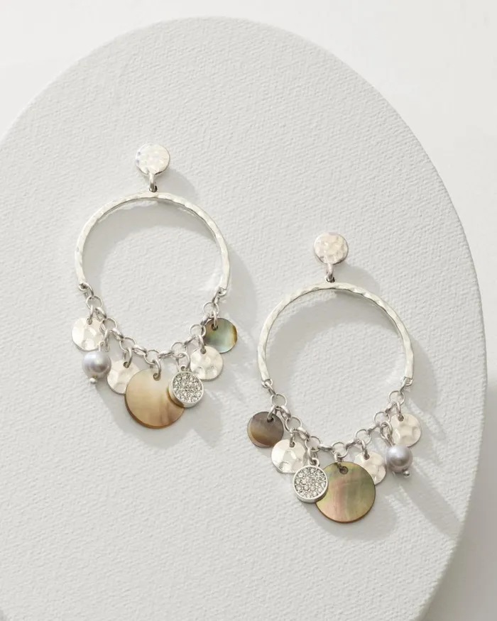Tommy Bahama Marco Island Shell And Mother Of Pearl Drop Hoop Earrings Silver Women Jewelry Tommy Bahama Marco Island Shell And Mother Of Pearl Drop Hoop Earrings Silver Women Jewelry