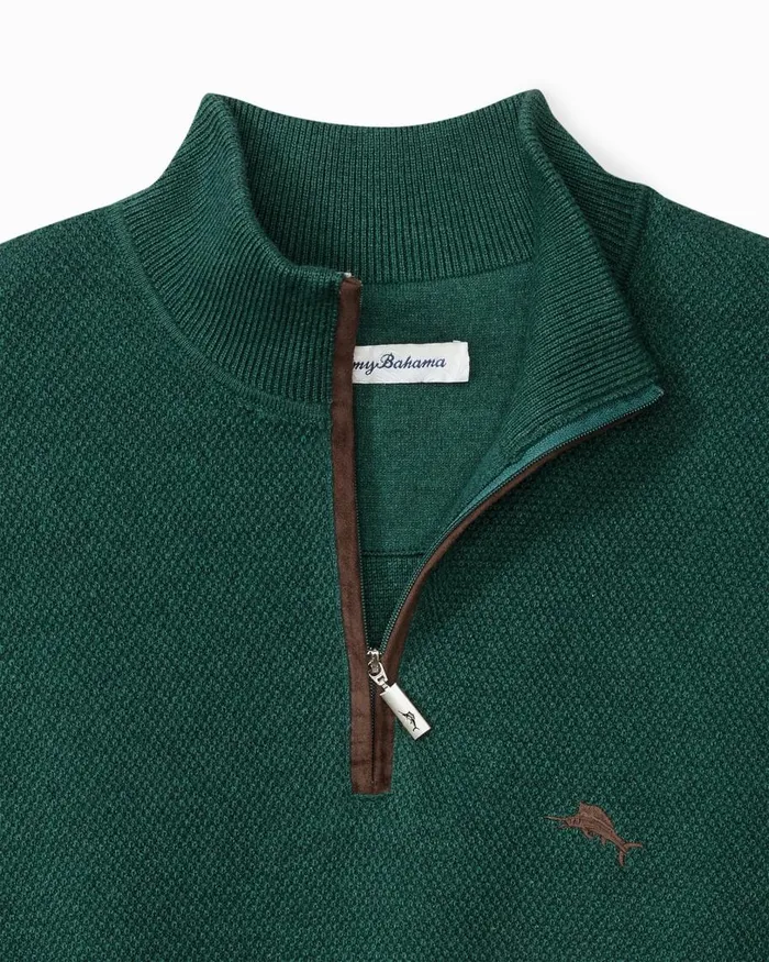 Tommy Bahama Marlin Luxe HalfZip Sweater Seaway Heather Men Sweaters Tommy Bahama Marlin Luxe HalfZip Sweater Seaway Heather Men Sweaters