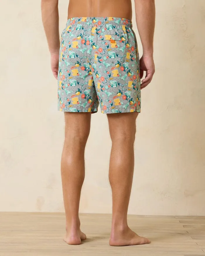 Tommy Bahama Naples Tales Of A Cocktail 6Inch Swim Trunks Concrete Grey Men Swim and Boardshorts Tommy Bahama Naples Tales Of A Cocktail 6Inch Swim Trunks Concrete Grey Men Swim and Boardshorts