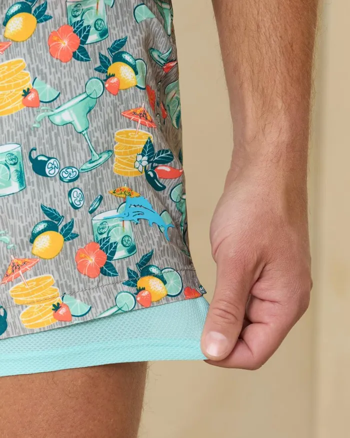 Tommy Bahama Naples Tales Of A Cocktail 6Inch Swim Trunks Concrete Grey Men Swim and Boardshorts Tommy Bahama Naples Tales Of A Cocktail 6Inch Swim Trunks Concrete Grey Men Swim and Boardshorts