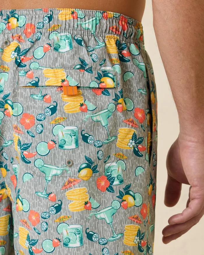 Tommy Bahama Naples Tales Of A Cocktail 6Inch Swim Trunks Concrete Grey Men Swim and Boardshorts Tommy Bahama Naples Tales Of A Cocktail 6Inch Swim Trunks Concrete Grey Men Swim and Boardshorts
