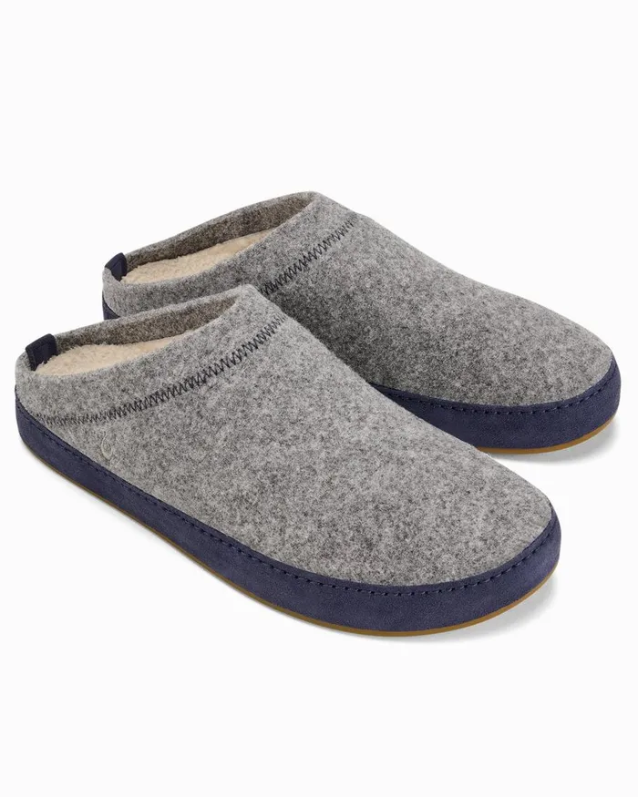 Tommy Bahama OluKai Hmani Hulu Felt Mules Graphite Men Loungewear and Pajamas Tommy Bahama OluKai Hmani Hulu Felt Mules Graphite Men Loungewear and Pajamas