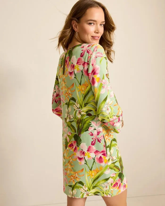 Tommy Bahama Orchid Bay Silk Shift Dress Polished Pine Women Dresses Tommy Bahama Orchid Bay Silk Shift Dress Polished Pine Women Dresses