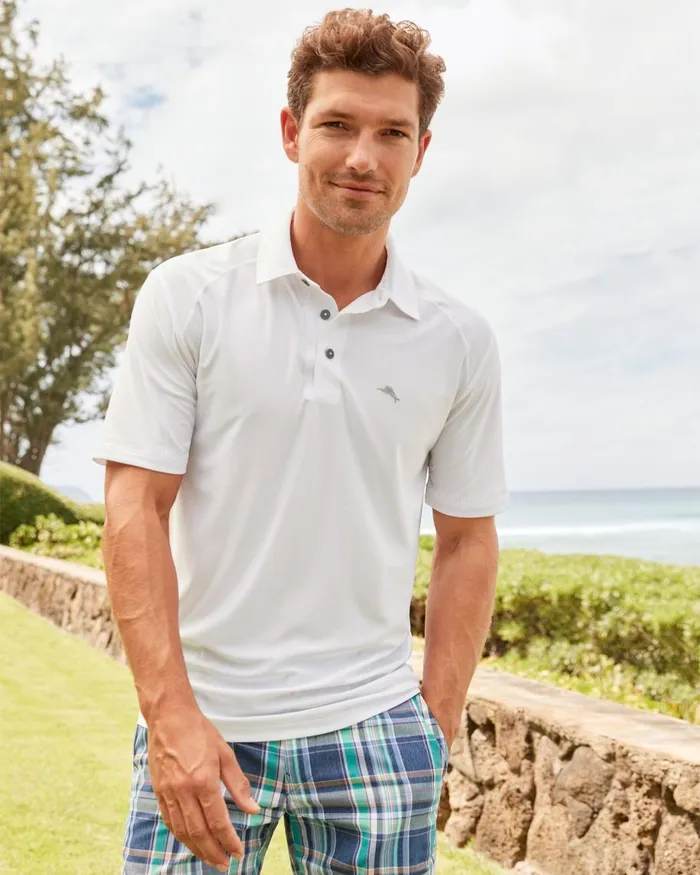 Tommy Bahama Palm Coast Pro IslandZone Polo White Men Shirts Tommy Bahama Palm Coast Pro IslandZone Polo White Men Shirts