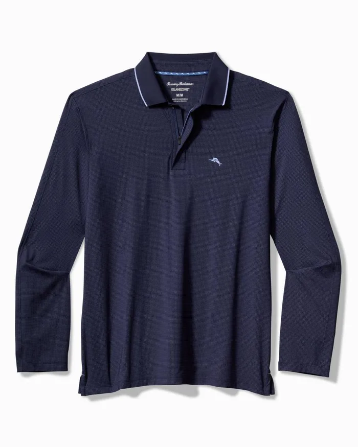 Tommy Bahama Palm Desert Fairway IslandZone LongSleeve Polo Aleutian Night Men Shirts