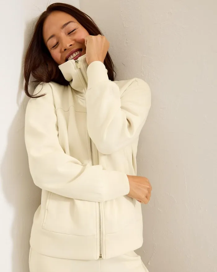 Tommy Bahama Palm Voyage FullZip Jacket Bleached Sand Women Sweatshirts Tommy Bahama Palm Voyage FullZip Jacket Bleached Sand Women Sweatshirts