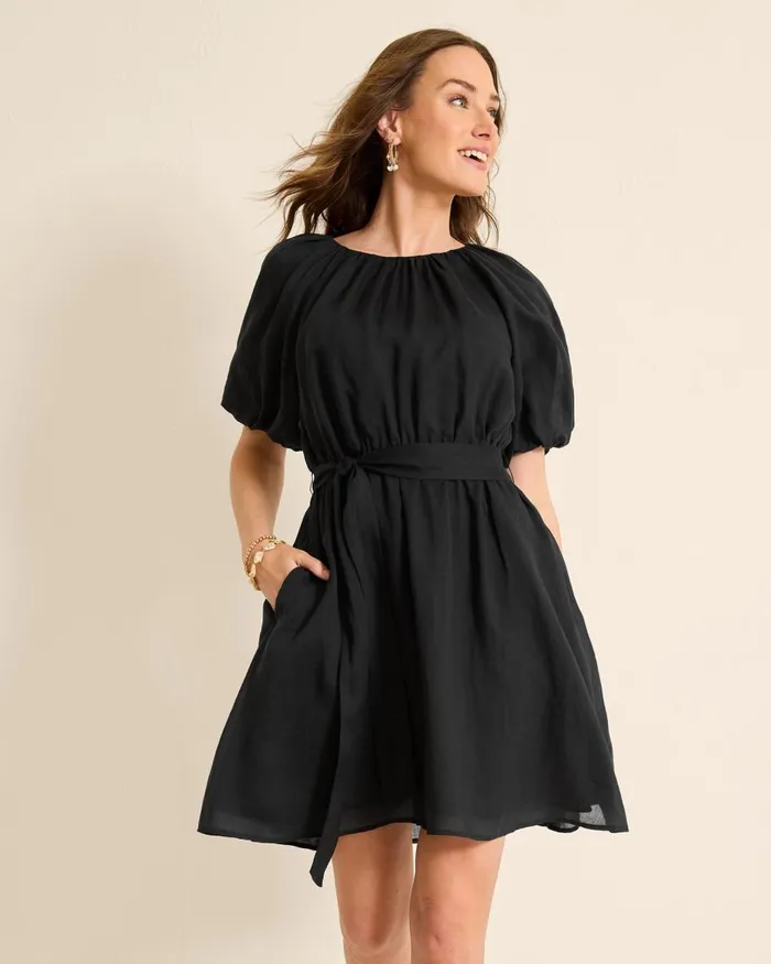 Tommy Bahama Paradise Breeze ElbowSleeve Dress Black Women Dresses Tommy Bahama Paradise Breeze ElbowSleeve Dress Black Women Dresses
