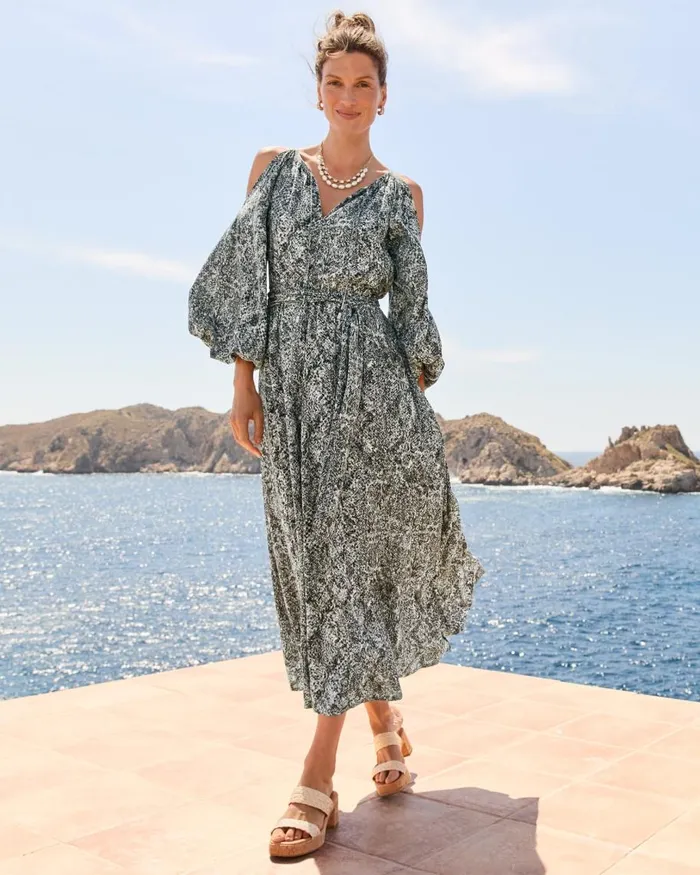 Tommy Bahama Playa Python Maxi Dress Shadow Women Dresses