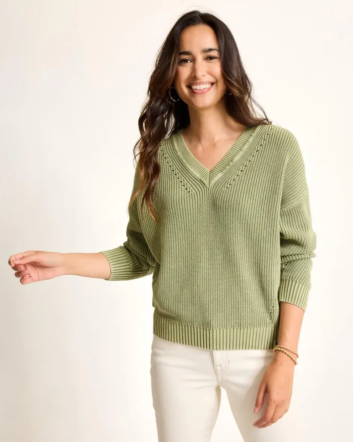 Tommy Bahama Salt Wash VNeck Sweater Dusty Thyme Women Tops and Shirts Tommy Bahama Salt Wash VNeck Sweater Dusty Thyme Women Tops and Shirts