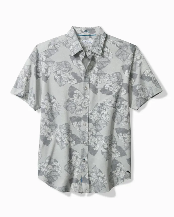 Tommy Bahama San Lucio Harbor Garden Knit Stretch Shirt Ash Grey Men Shirts