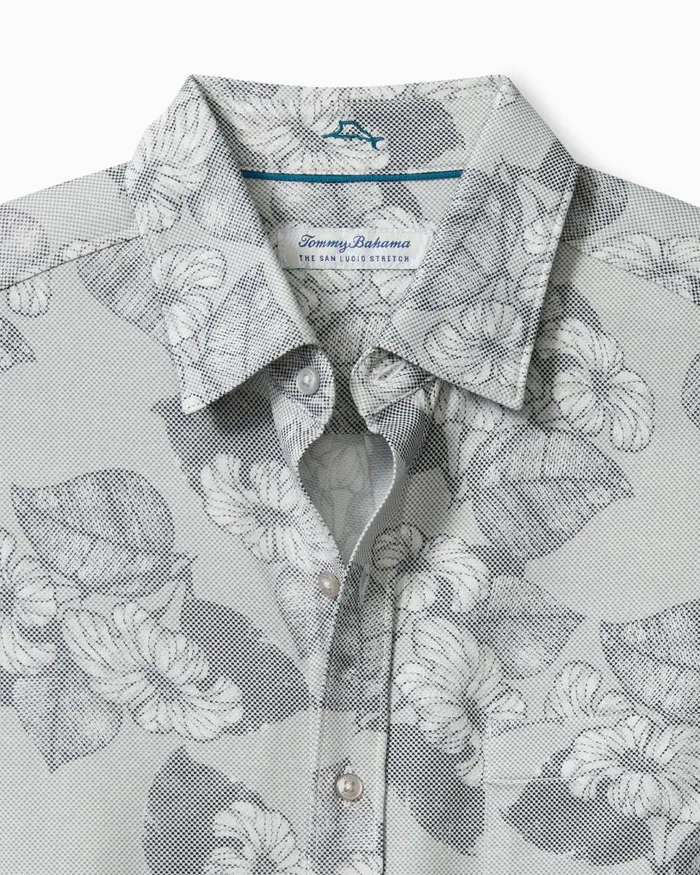 Tommy Bahama San Lucio Harbor Garden Knit Stretch Shirt Ash Grey Men Shirts Tommy Bahama San Lucio Harbor Garden Knit Stretch Shirt Ash Grey Men Shirts