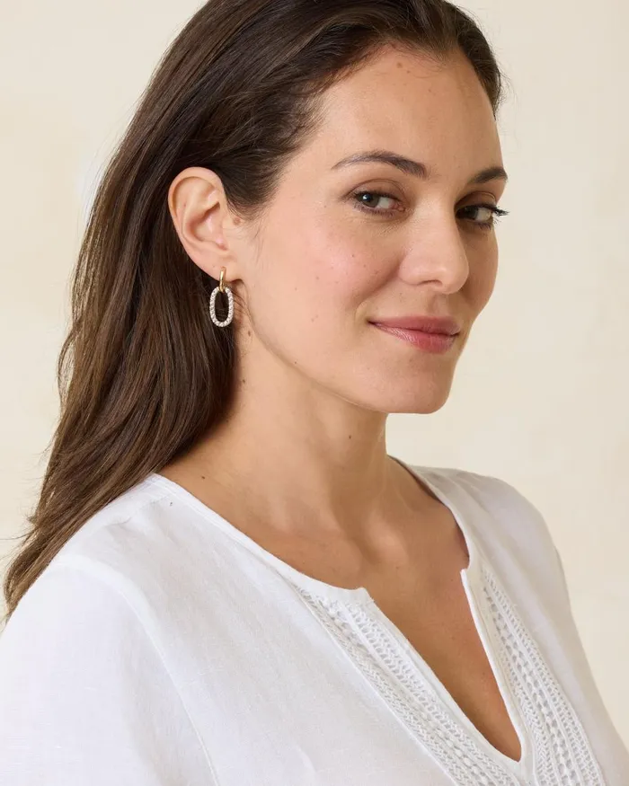Tommy Bahama Sanibel Island Crystal Link Drop Earrings Gold Women Jewelry Tommy Bahama Sanibel Island Crystal Link Drop Earrings Gold Women Jewelry