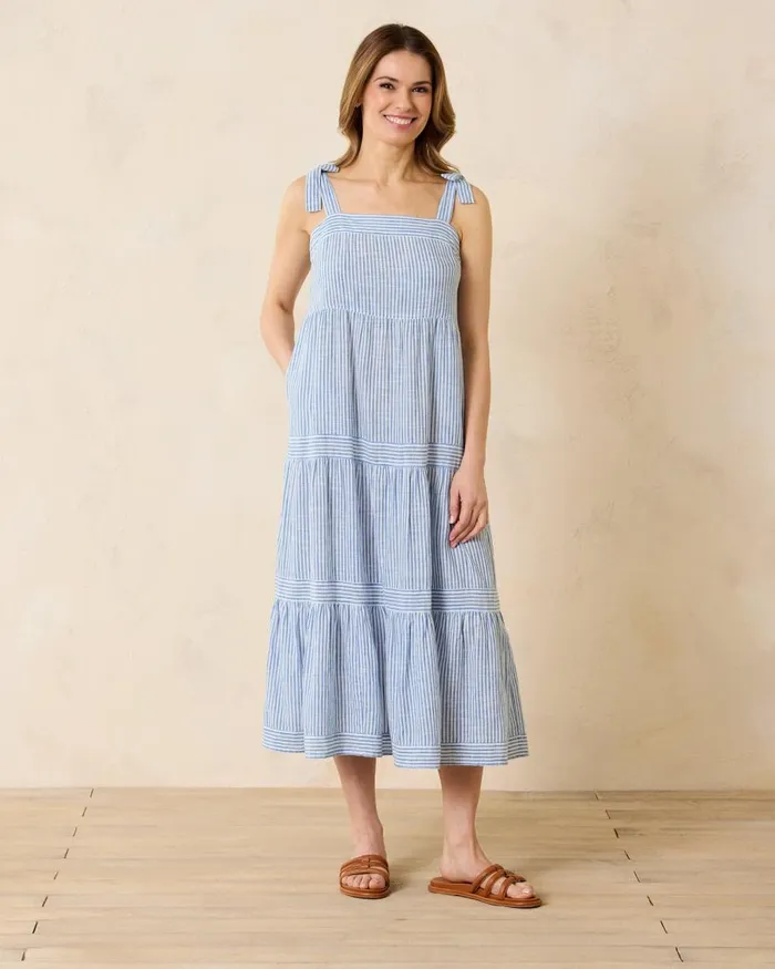 Tommy Bahama Shoreline Stripe Coverup Dress Beaming Blue Women Dresses Tommy Bahama Shoreline Stripe Coverup Dress Beaming Blue Women Dresses