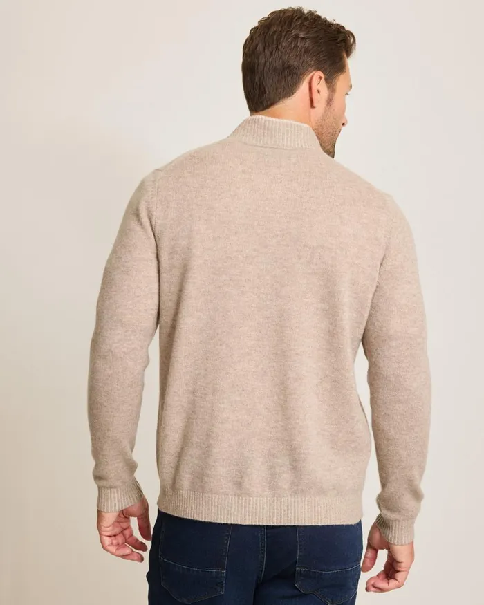Tommy Bahama Soft Sands Cashmere ButtonMock Sweater Taupe Heather Men Sweaters Tommy Bahama Soft Sands Cashmere ButtonMock Sweater Taupe Heather Men Sweaters