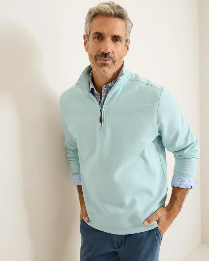 Tommy Bahama St Kitts HalfZip Sweatshirt Sterling Blue Men Sweatshirts Tommy Bahama St Kitts HalfZip Sweatshirt Sterling Blue Men Sweatshirts