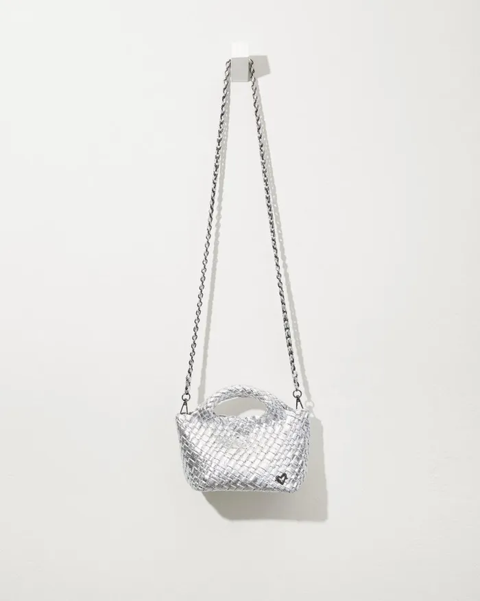 Tommy Bahama Tiny Mini Woven Crossbody Tote Silver Women Handbags and Clutches