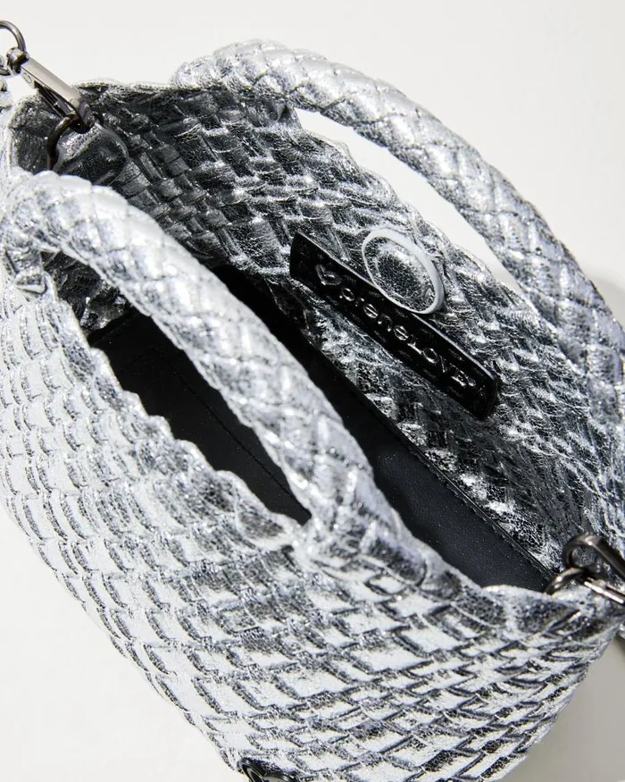 Tommy Bahama Tiny Mini Woven Crossbody Tote Silver Women Handbags and Clutches Tommy Bahama Tiny Mini Woven Crossbody Tote Silver Women Handbags and Clutches